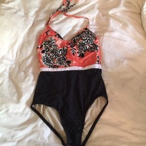 NWT sea angel coral and black swimsuit